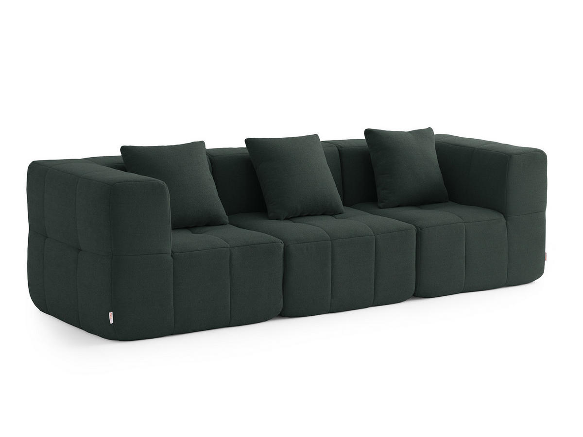 3-SITZER-SOFA Bouclé-Stoff Waldgrün - Waldgrün, Textil (260/73/95cm) - MILYsofa