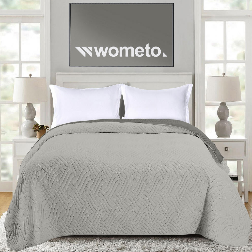 Thumbnail - wometo Tagesdecke, Grau, Textil, 170x210 cm, Oeko-Tex®, Schlaftextilien, Bettwäsche, Tagesdecken