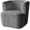 SESSEL Nori grau velour - Schwarz/Grau, Kunststoff/Textil (75/68/72cm) - Beautysofa