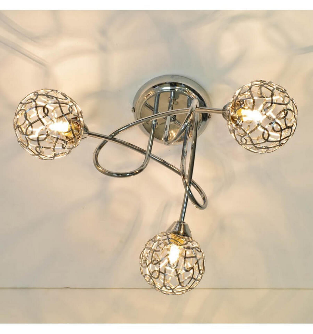 DECKENLEUCHTE Aphyse, Silber/Chrom, 42cm - Chromfarben, Metall (42/42/28cm) - KOSILUM