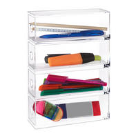 MAKE-UP Organizer - Transparent, Kunststoff (17.5/25/6.5cm) - Relaxdays