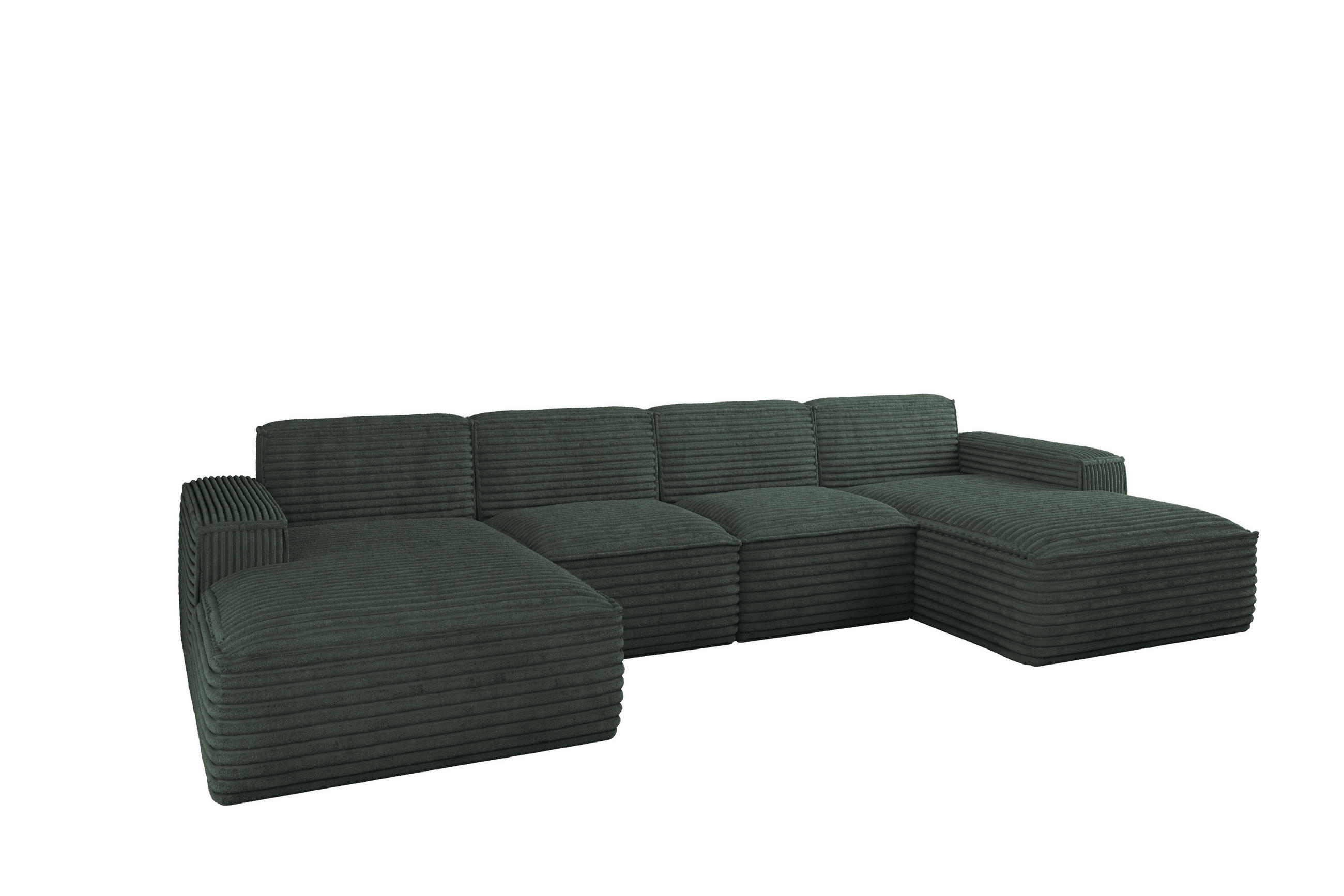 ECKSOFA Siena U ein Stil, der zum Entspannen einlädt, Stoff Velo Grün - Grün, Holz/Textil (344/73/165cm) - Kaiser Möbel