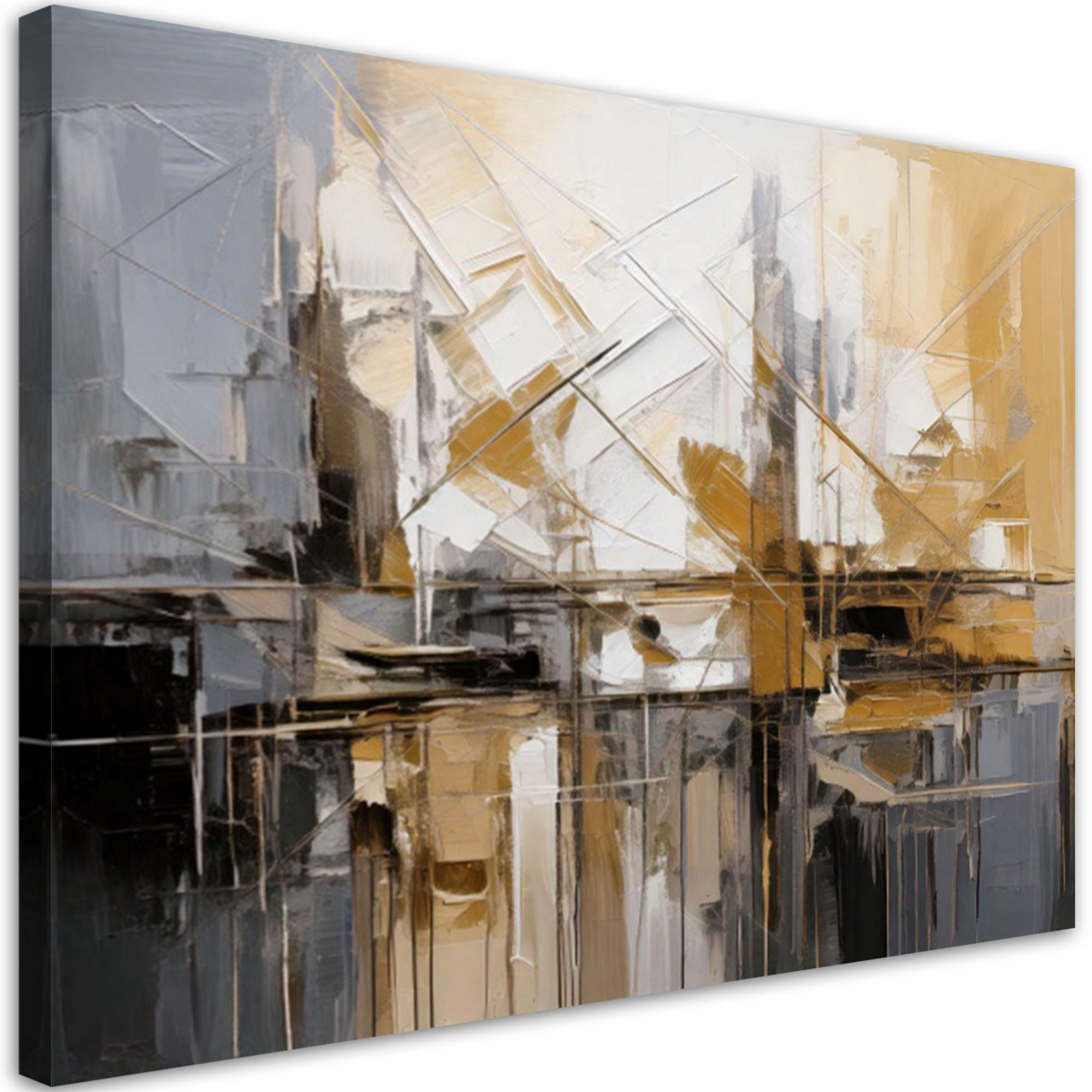 Feeby Leinwandbild Gold 120x80 cm