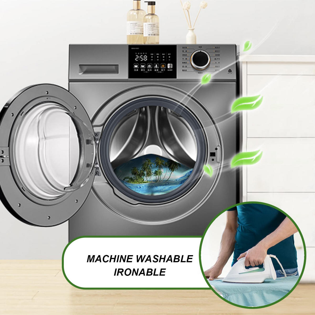DUSCHVORHANG Schildkröte Muster 100% Polyester für Badewanne und Badezimmer waschbar schimmelresistent antibakteriell - Multicolor, Textil (180/180cm) - MCBOSON
