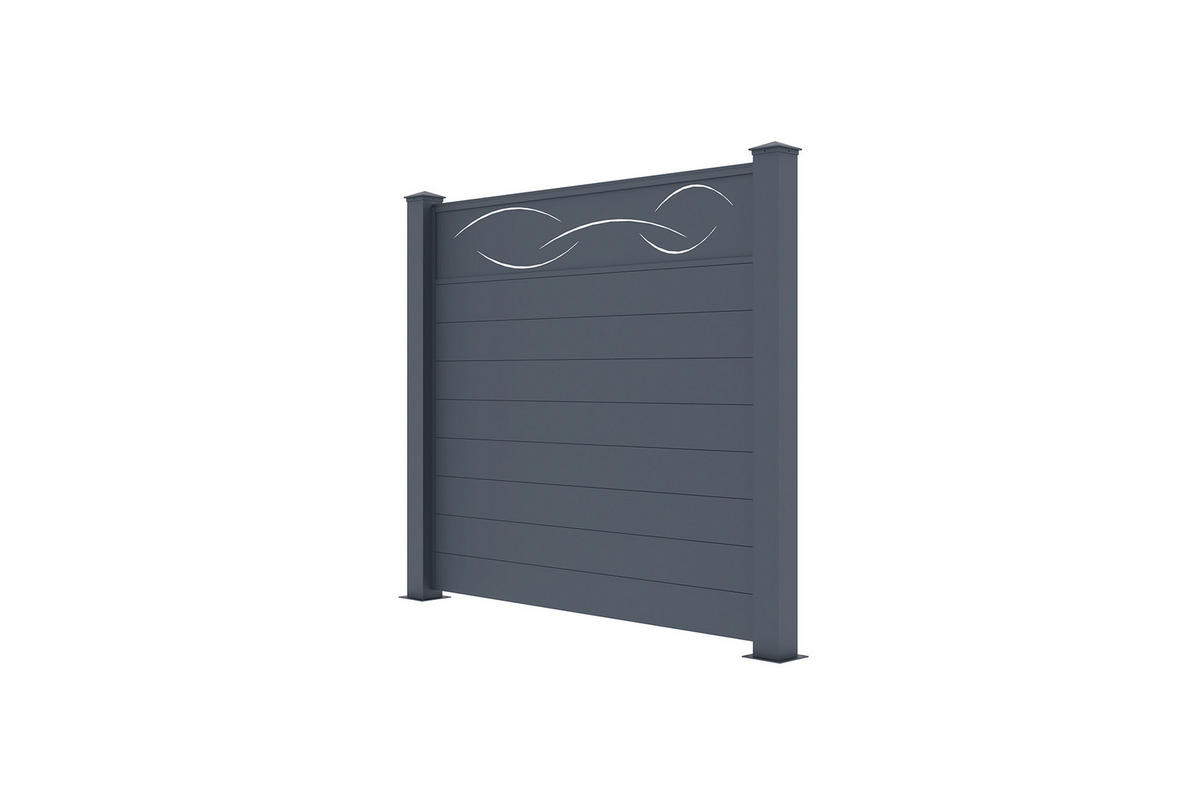 SICHTSCHUTZZAUN 5er-Set Life grau 1,9m H.170cm aluminium - Grau, Metall (945/166cm) - Casanoov