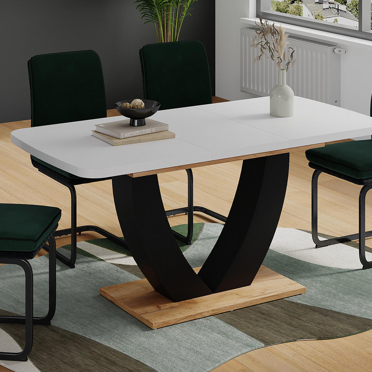 JÍDELNÍ STŮL Fenaro Bílý/zlatý dub - bílá/medově dubová, kompozitní dřevo (80/120/77.4cm) - Vicco