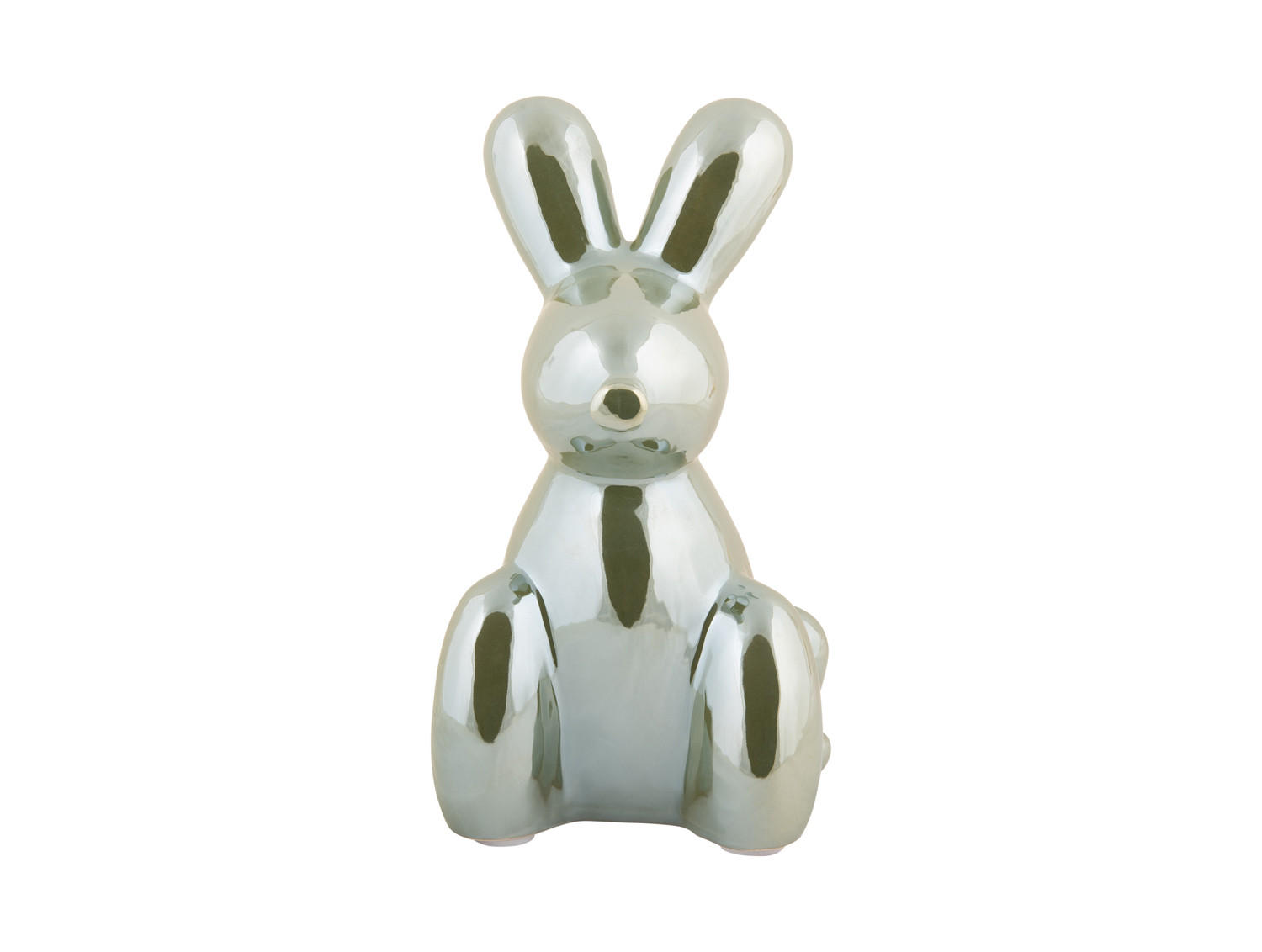 SKULPTUR Balloon Bunny 12.7/11.5/20 cm - Grün, Keramik (11.5/20/12.7cm) - Present Time
