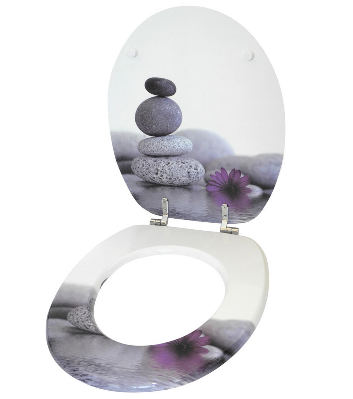 WC-SITZ Energy Stones - Violett, Holzwerkstoff (38/6/47cm) - Sanilo