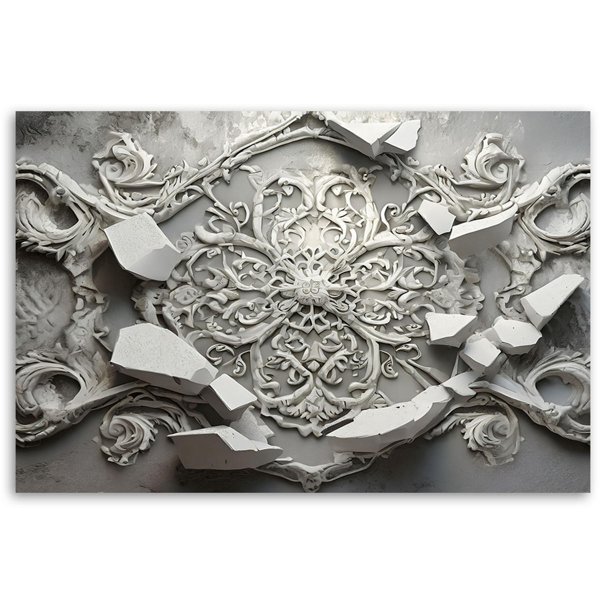 KUNSTDRUCK Silber 100/70 cm - Silberfarben, Textil (100/70cm) - KUNSTLOFT