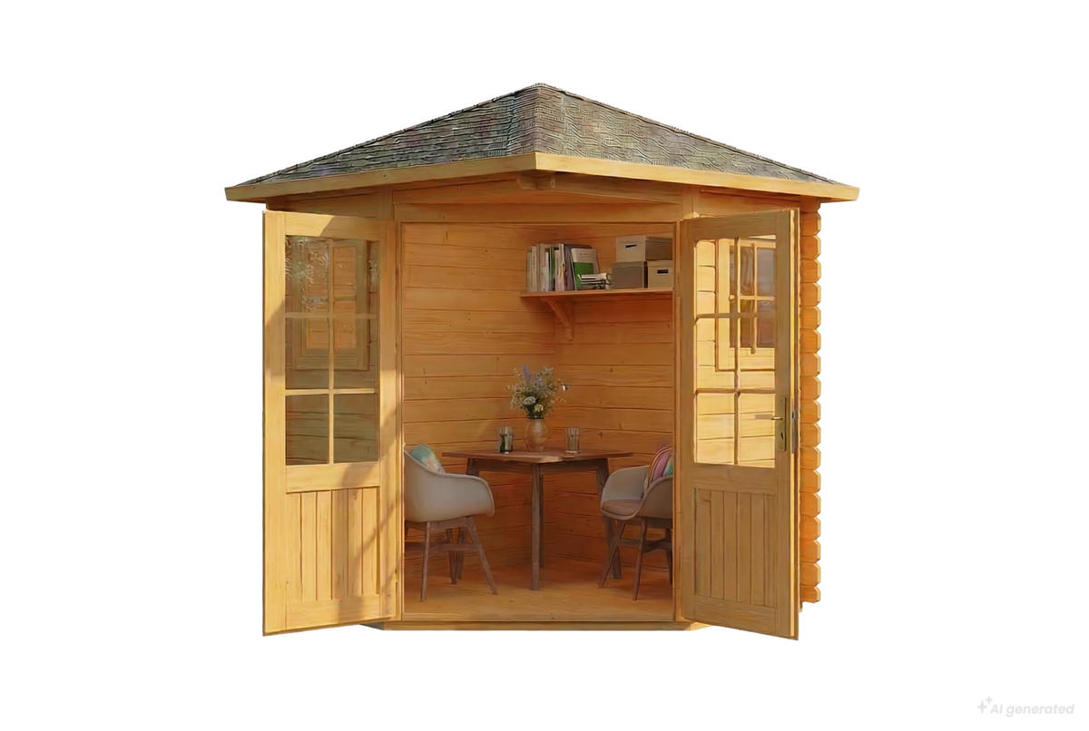 GARTENHAUS Holz Sunny Compact - Pinienfarben, Holz (220/248/220cm) - Alpholz