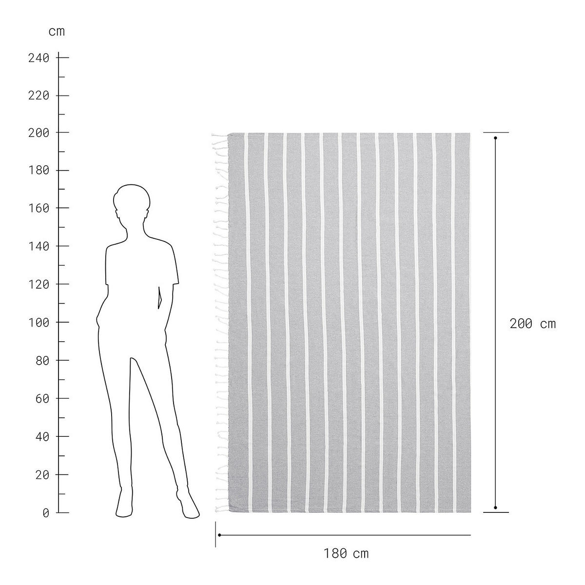 STRANDTUCH Surfside - Weiß/Grau, Textil (200/180cm) - Butlers