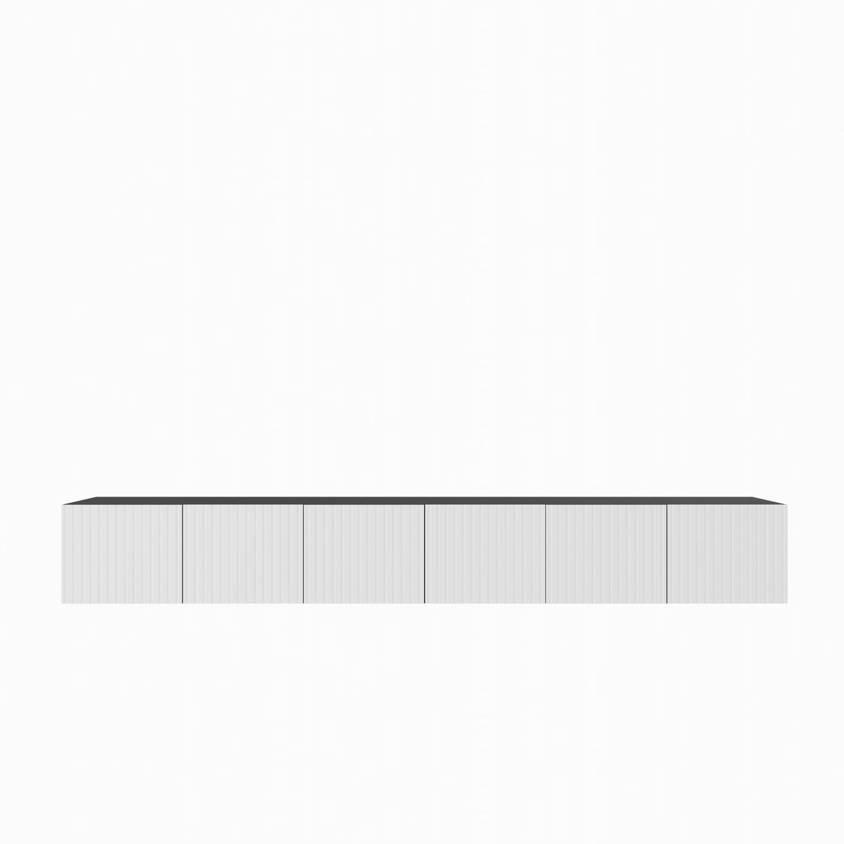TV-SCHRANK Mio 300 cm, sechstürig, schwarz, weiß - Schwarz/Weiß, Kunststoff (300/41/40cm) - Margaret Hadas24
