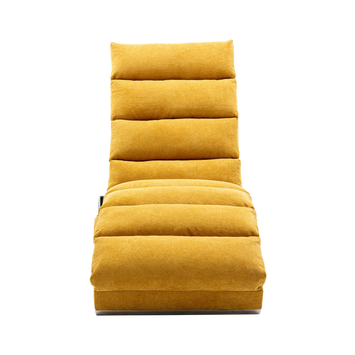 MASAŽNA FOTELJA u senf žutoj boji s funkcijom vibracije, od lana - srebrne boje/žuta, drvni materijal/tekstil (55/84/148cm) - CHICFURN