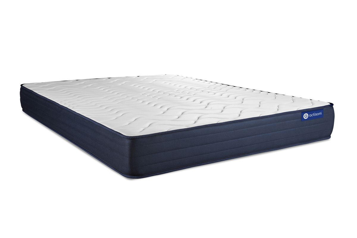 BETT Actilatex life Latex und Memory-Schaum 135 x 190 cm h4 - Kit Bettgestell Grau - Beige/Grau, Karton/Holz (135/190cm) - ACTISOM