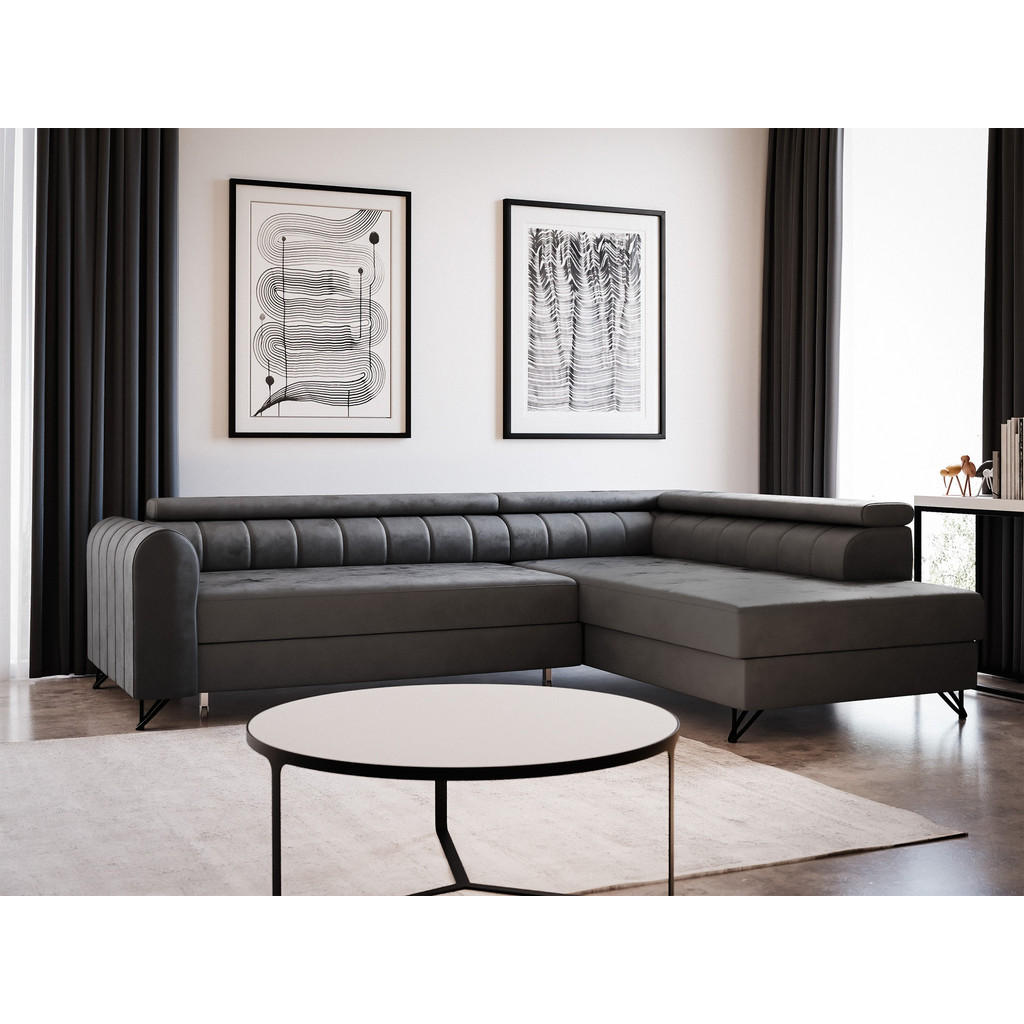 Thumbnail - Sofnet Ecksofa, Grau, Textil, 5-Sitzer, Ottomane rechts,Rechteckig, 250x179 cm, Wohnzimmer, Sofas & Couches, Wohnlandsch...