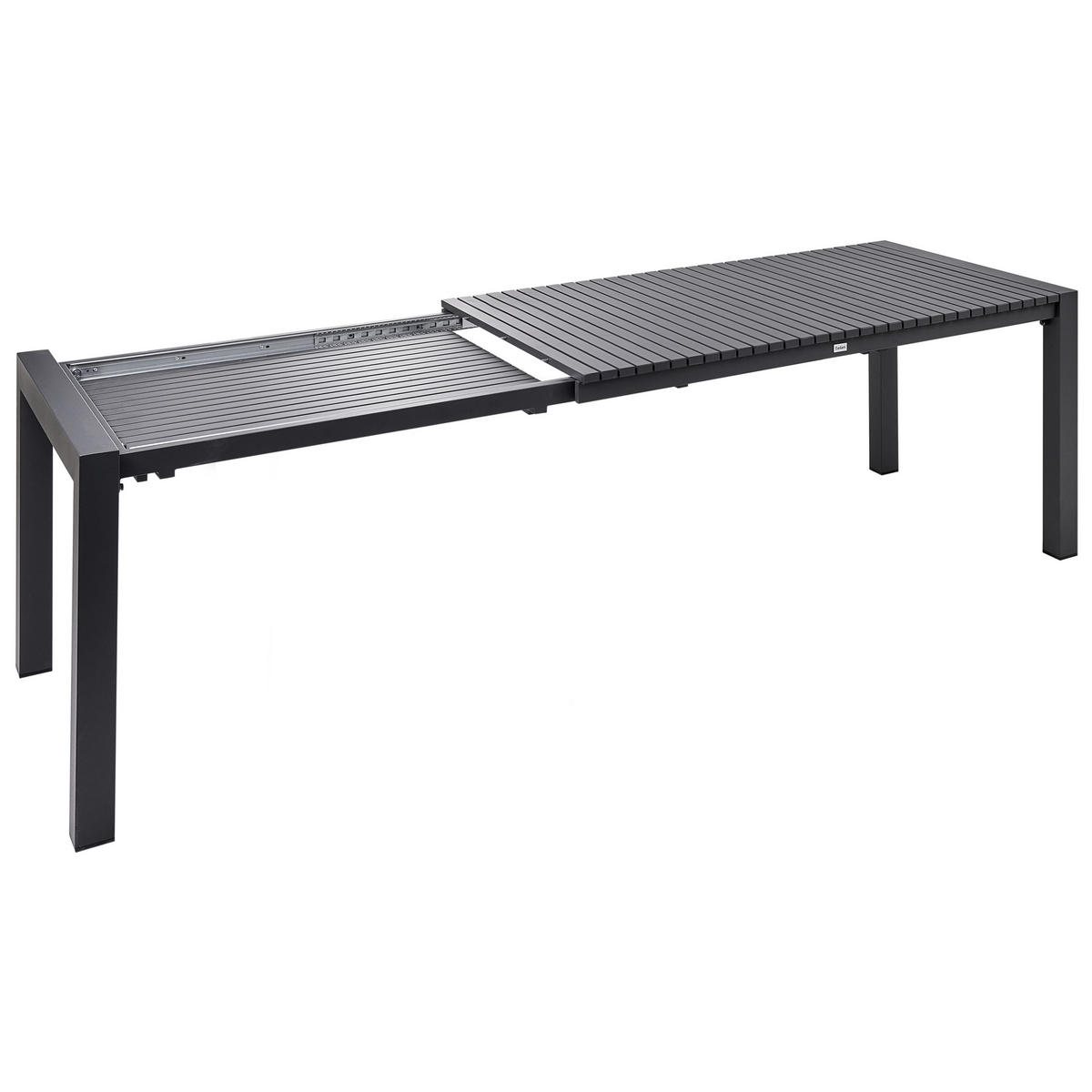 ZAHRADNÍ STŮL Vysunovací 160/220/90 cm Kov Tmavě šedý Ardesio - tmavě šedá, kov (160/90/75cm) - Beliani