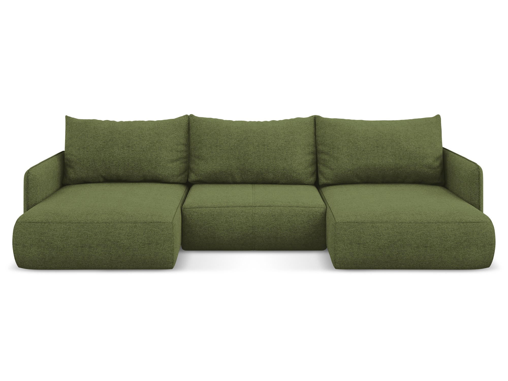 WOHNLANDSCHAFT Chenille Stoff Grün - Dunkelgrün/Schwarz, Kunststoff/Textil (290/86/148cm) - Makamii
