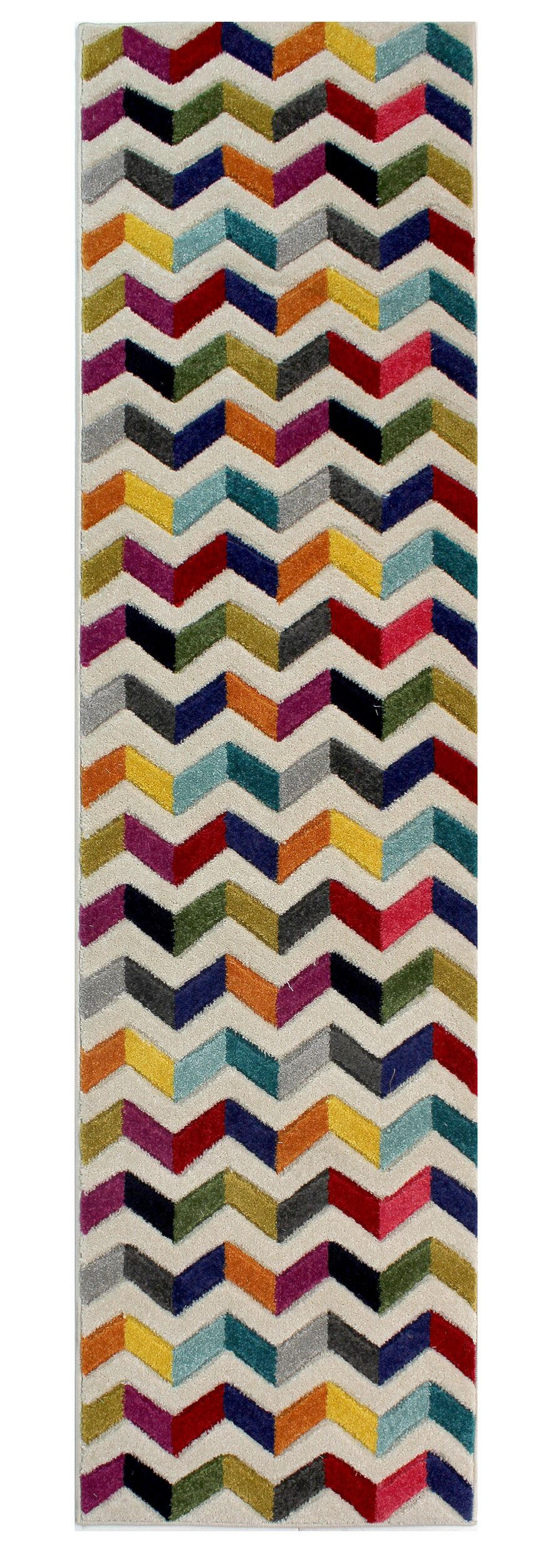 TEPPICH Bunt-Design, geometrisch MEON JOSH, Multi 66x300 cm - Multicolor, Textil (66/300cm) - KADIMA DESIGN