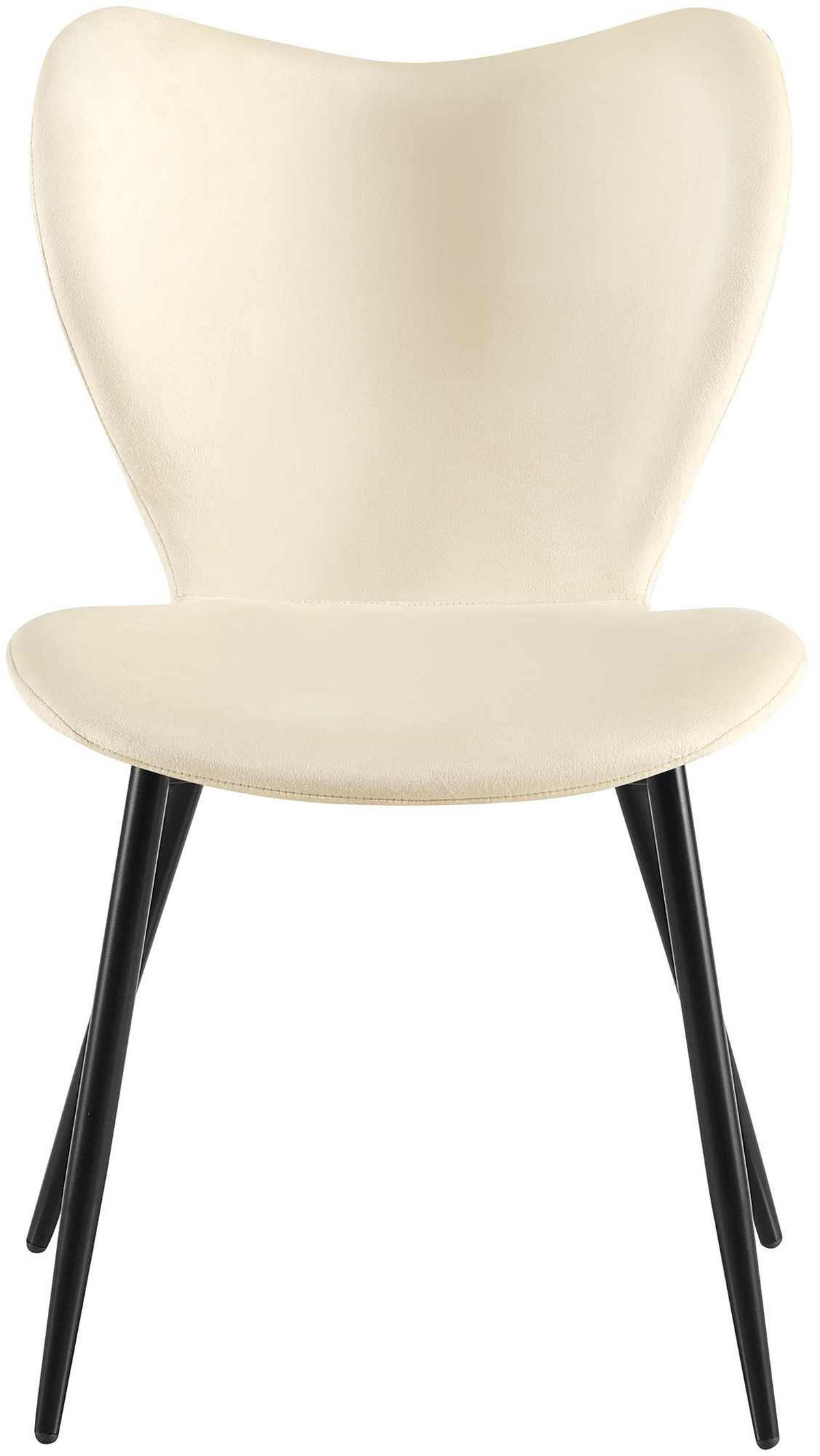 ESSZIMMERSTUHL Samt Creme - Creme/Schwarz, Textil/Metall (50/80/58cm) - CLP