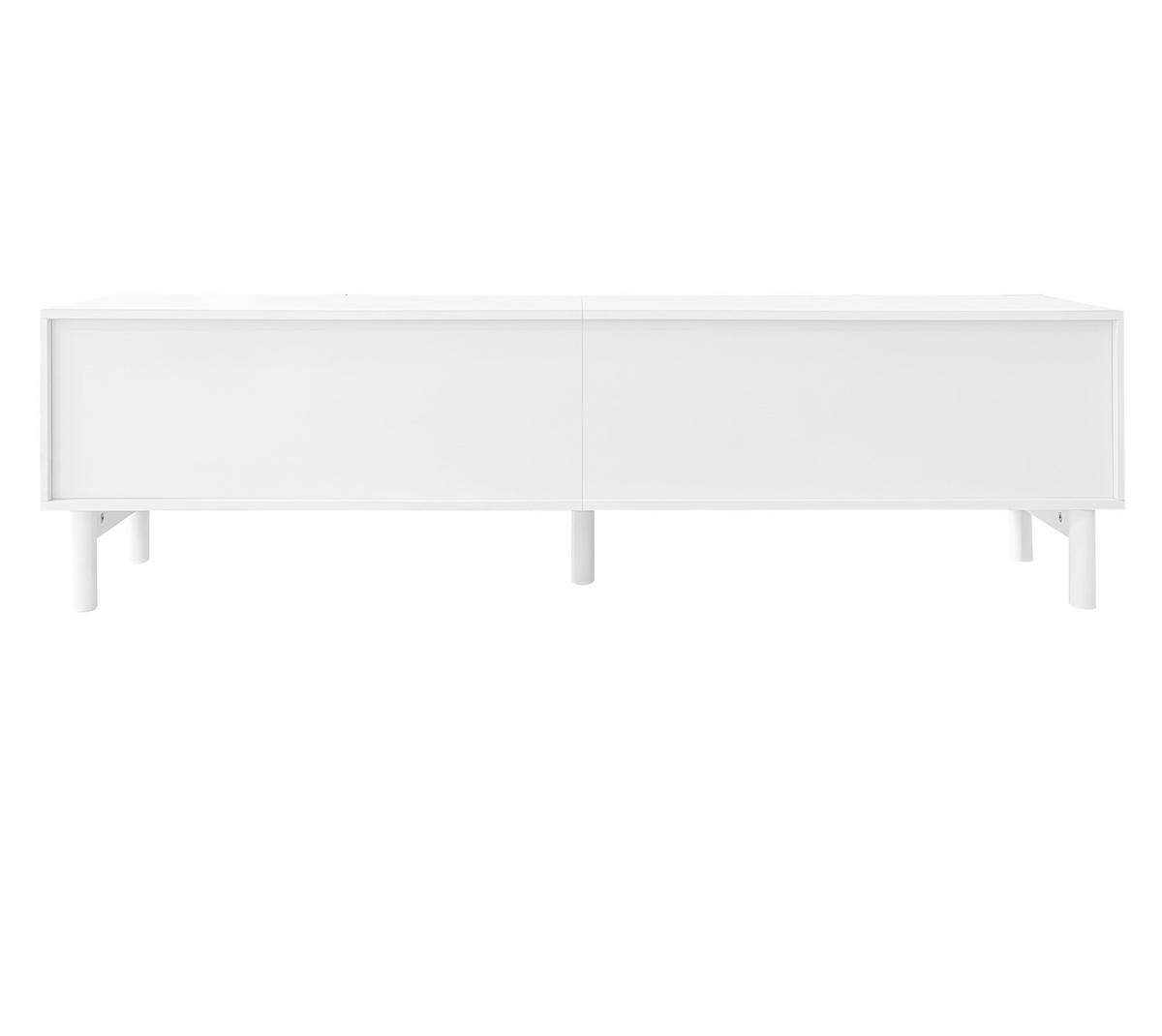LOWBOARD 169/34/45.5 cm Weiß aus MDF und Spanplatte mit grifflosem Design - Weiß, Holzwerkstoff (35/45.5/169cm) - OKMYHOME