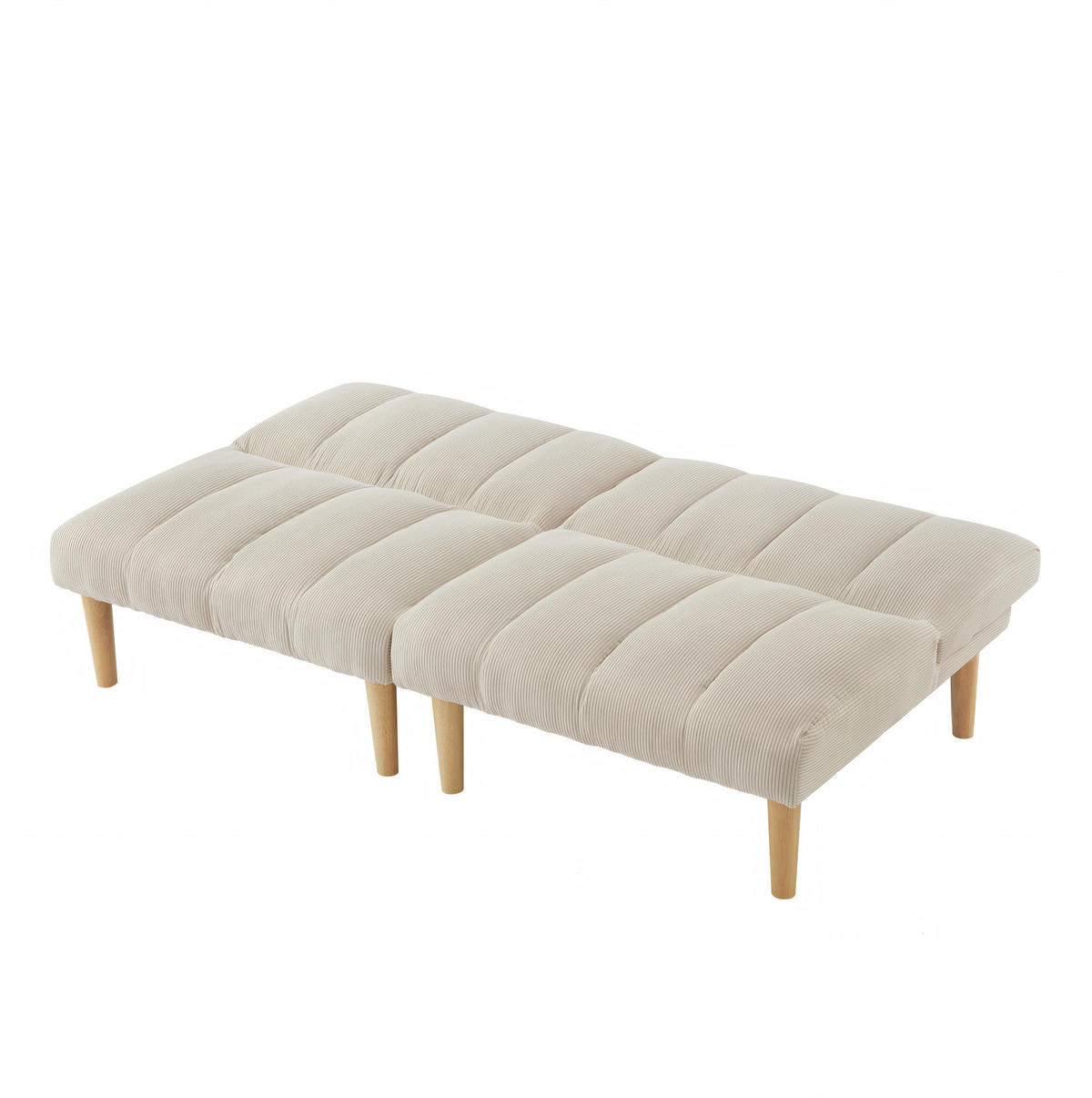 SCHLAFSOFA 167 cm aus Cord mit 3-fach verstellbarer Rückenlehne Beige - Beige, Textil (82/72/167cm) - Modenvie