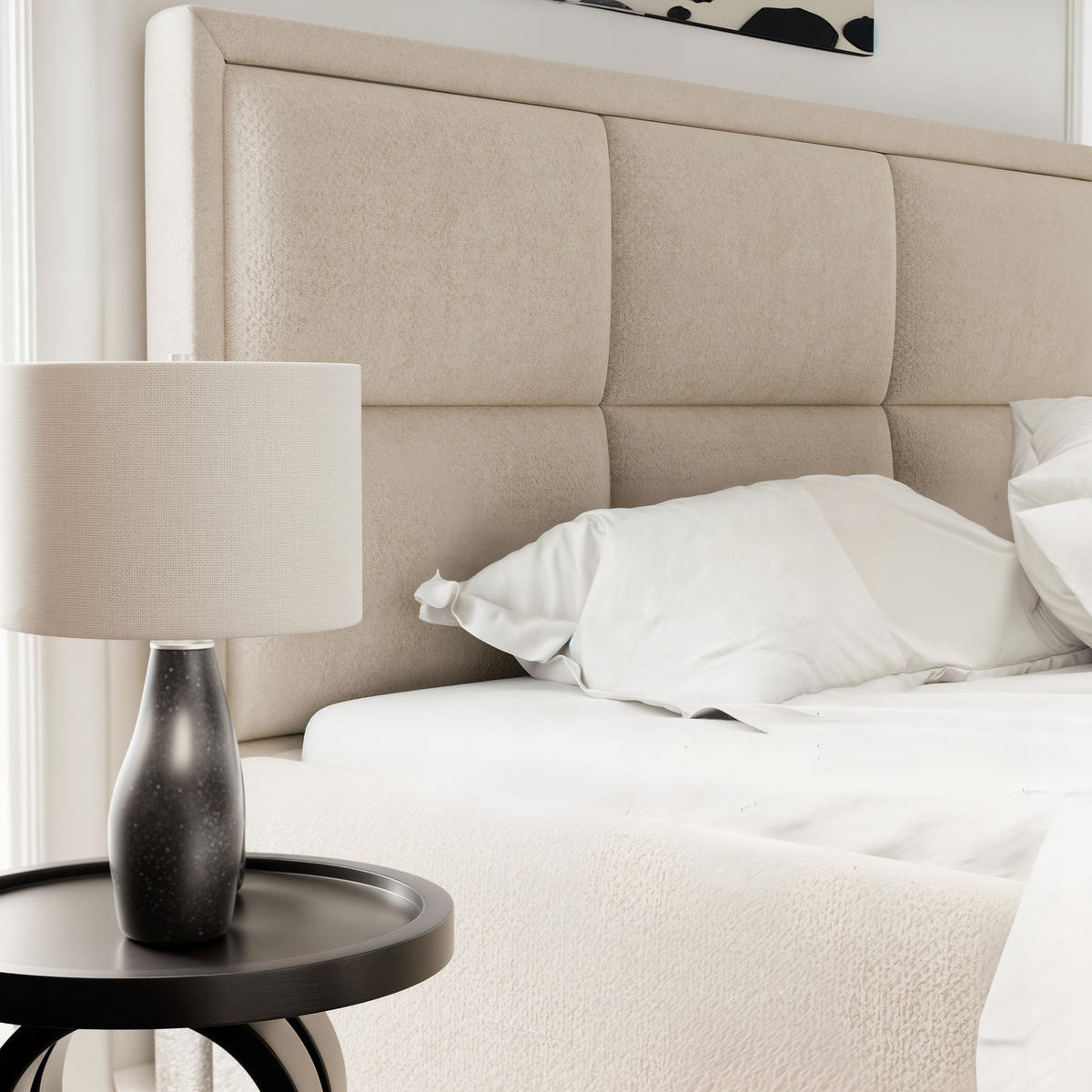 POLSTERBETT ELIN 160/200 cm Bettkasten, Beige - Beige, Textil/Metall (160/200cm) - Idohome