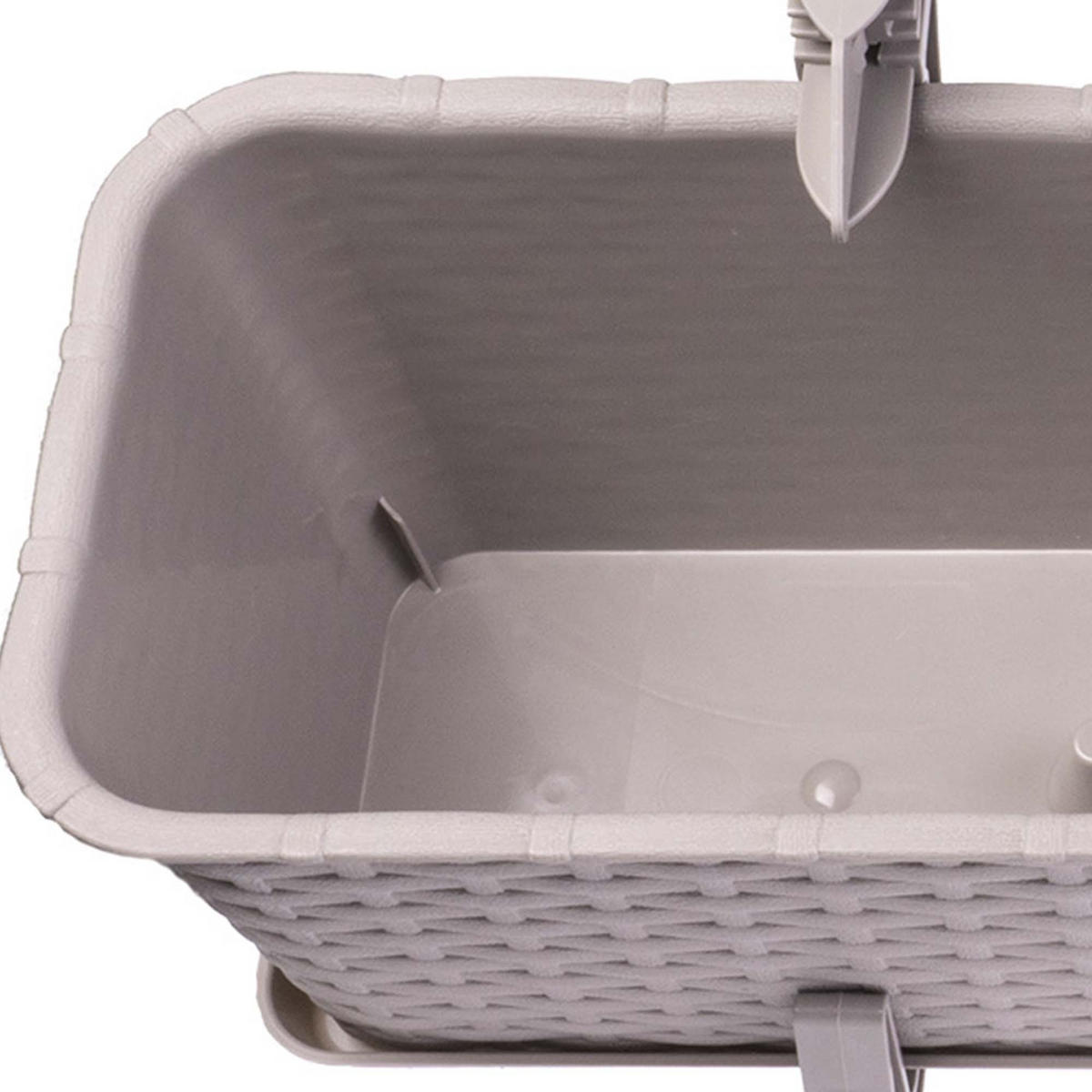 BALKONKASTEN mit Griffen, Beige, 40 cm, 3 Stk. - Beige, Kunststoff (17/40cm) - KADAX