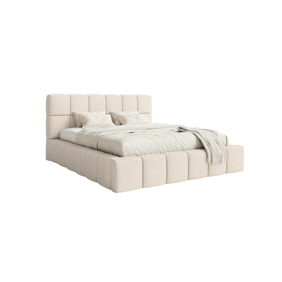 POLSTERBETT Lund 140x200 cm, Creme - Creme, Textil (140/200cm) - Fedve