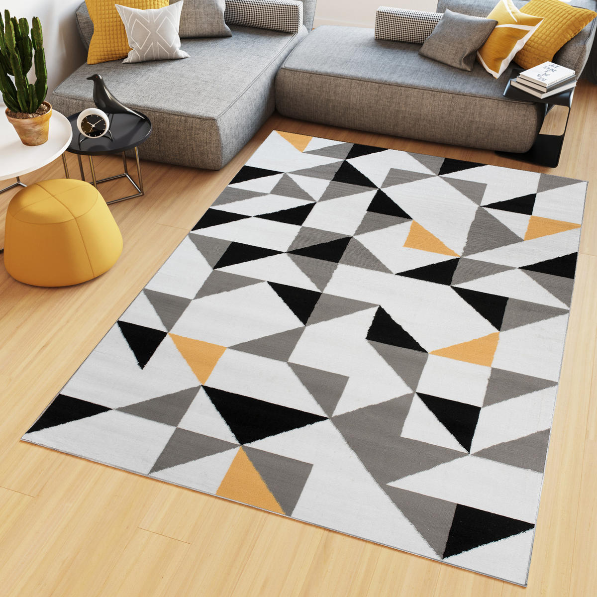 TEPPICH MAYA Weiß Dreiecke Geometrisch 160/230 cm - Weiß, Textil (160/230cm) - Tapiso