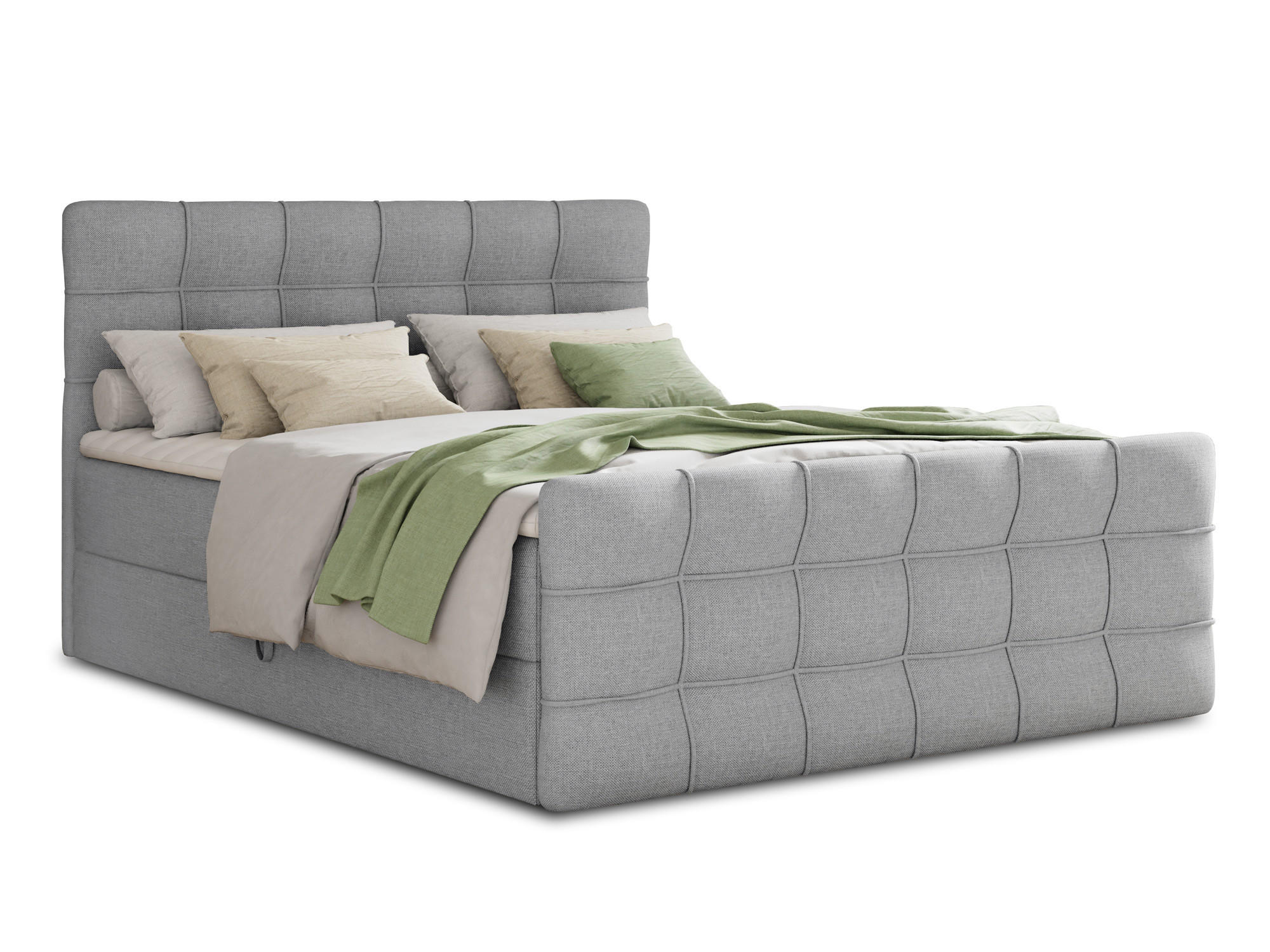 BOXBETT Best Lux - 140x200 - grau (Inari 91, Webstoff) - Schwarz/Grau, Holz/Holzwerkstoff (140/200cm) - Sofnet
