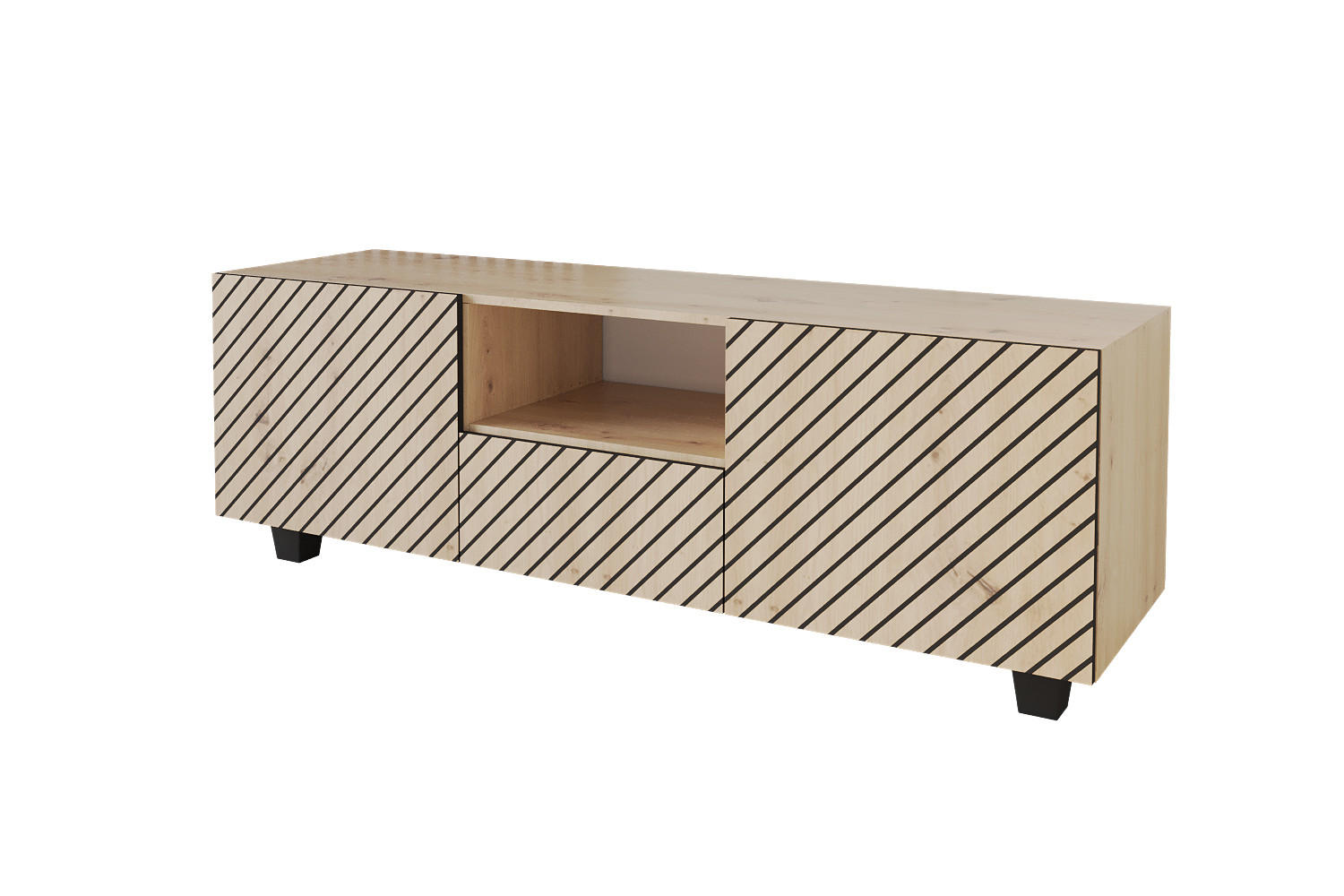 LOWBOARD SENI-S 140x50x41 cm - Artisan - Schwarz/Eiche Artisan, Holzwerkstoff (140/50/41cm) - ALTDECOR