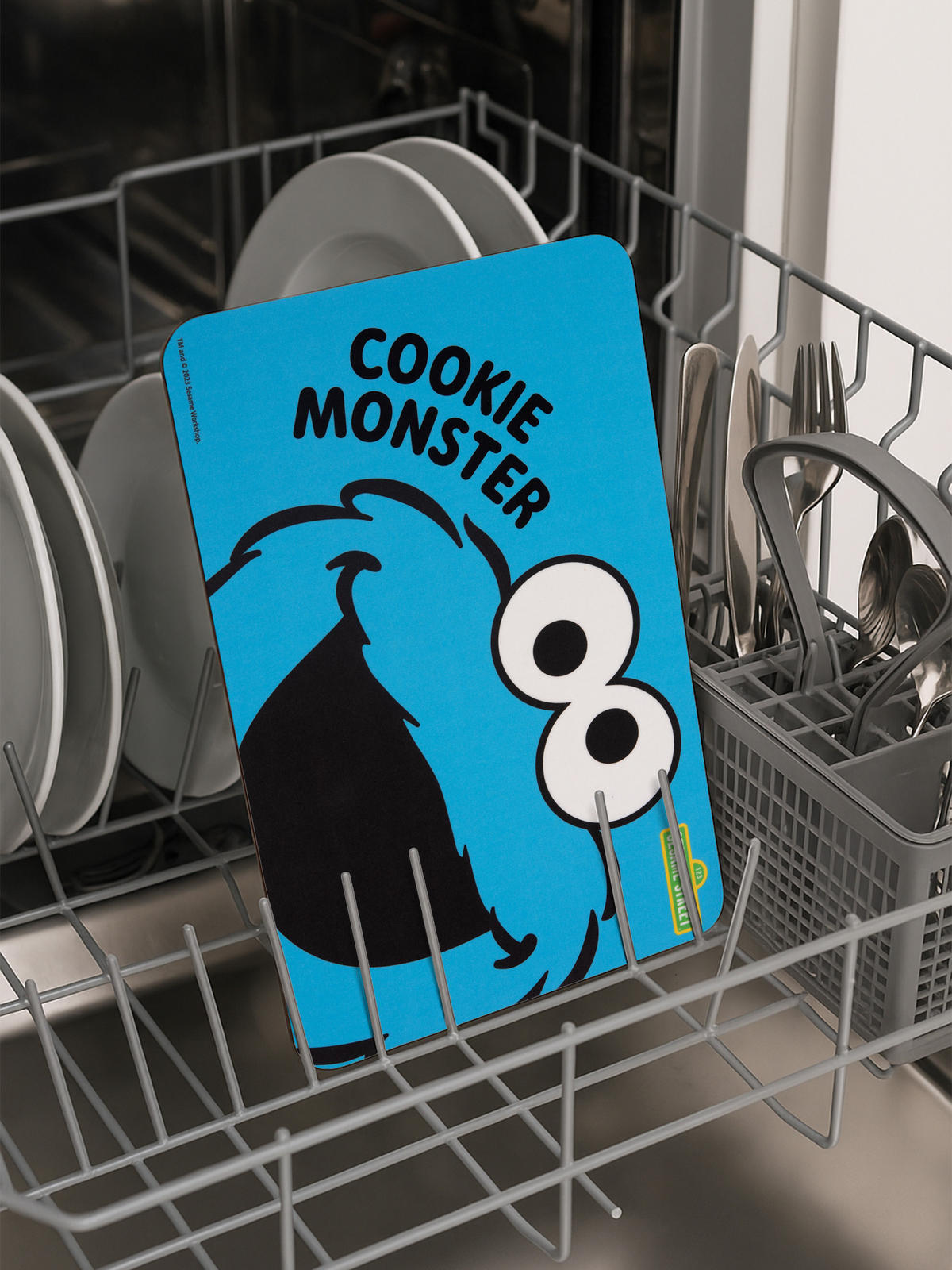 BRETTCHEN Sesamstraße Krümelmonster Blau 14,5 x 23,5 cm - Blau, Kunststoff (14.5/23.5cm) - United Labels