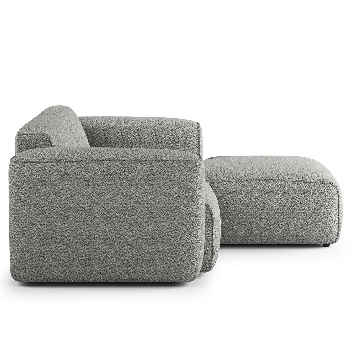 ECKSOFA mit XL-Longchair - Schwarz/Grau, Kunststoff/Textil (260/171cm) - home24