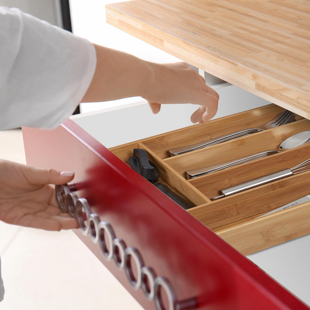 BESTECKKASTEN - Hellbraun, Holz/Holzwerkstoff (30/5/34cm) - Relaxdays