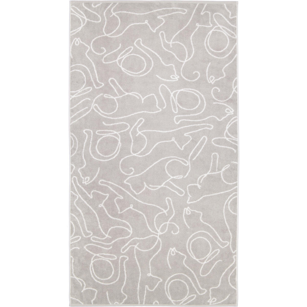 DUSCHTUCH CUTE CATS EDITION CATS 6264 PLATIN/WEISS - 76 - Grau, Textil (80/150cm) - Cawoe