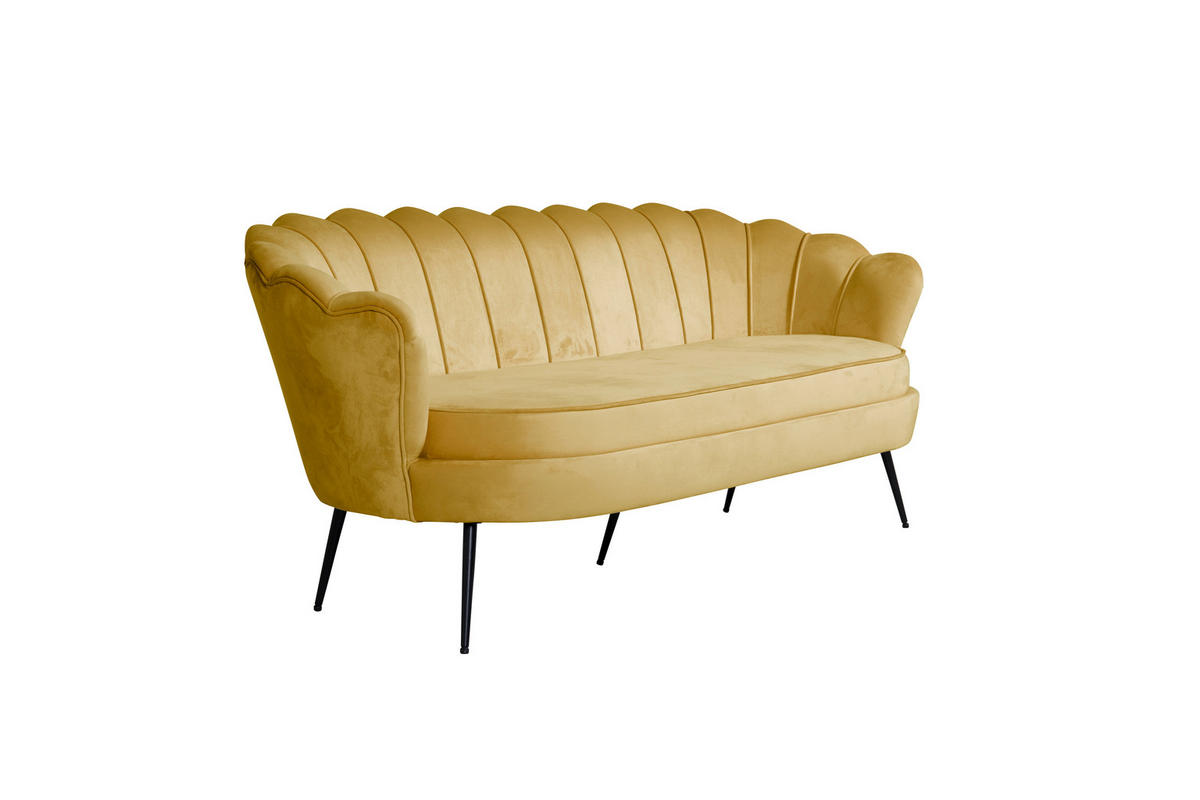 3-SITZER SOFA currygelb - Gelb, Textil (78/79/181cm) - ebuy24