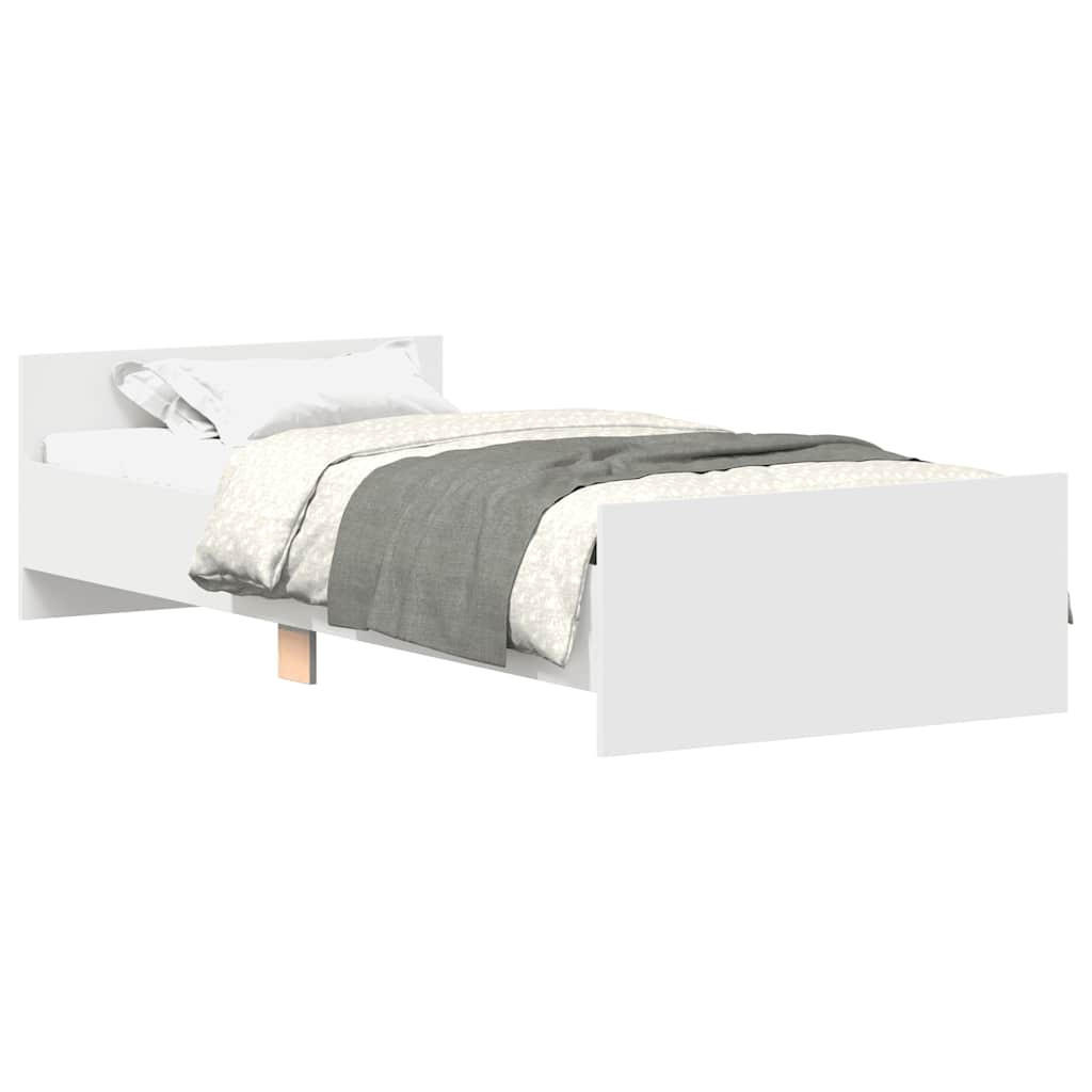 BETTGESTELL Weiss 100/200 Cm Holzwerkstoff - Weiß, Textil (100/200cm) - vidaXL
