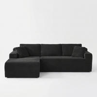 ECKSOFA 252.5/163/65 cm Schwarz mit Chaiselongue, Linke Seite - Schwarz, Textil (252.5/163cm) - Oxeza