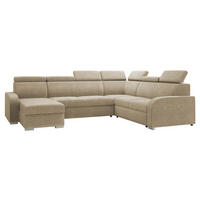 WOHNLANDSCHAFT Oslo 2rR2pLC - Silberfarben/Naturfarben, Holz/Kunststoff (315/85/250cm) - MIRJAN24