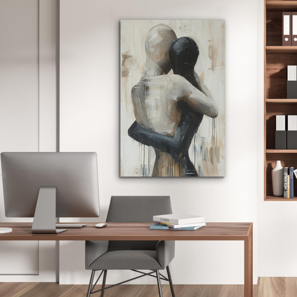 AKUSTIKPANEEL Abstrakt - Liebe - Schwarz und weiß - Modern 70x100 cm - Schwarz, Textil (70/0.9/100cm) - MuchoWow