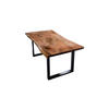 ESSTISCH LORE Holz Akazie - Schwarz/Naturfarben, Holz/Metall (120/85/76cm) - KAWOLA