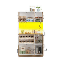 BUFFET 100/40/180 cm weiß/eichefarben aus MDF mit LED - Weiß, Holzwerkstoff (100/180/40cm) - OKWISH