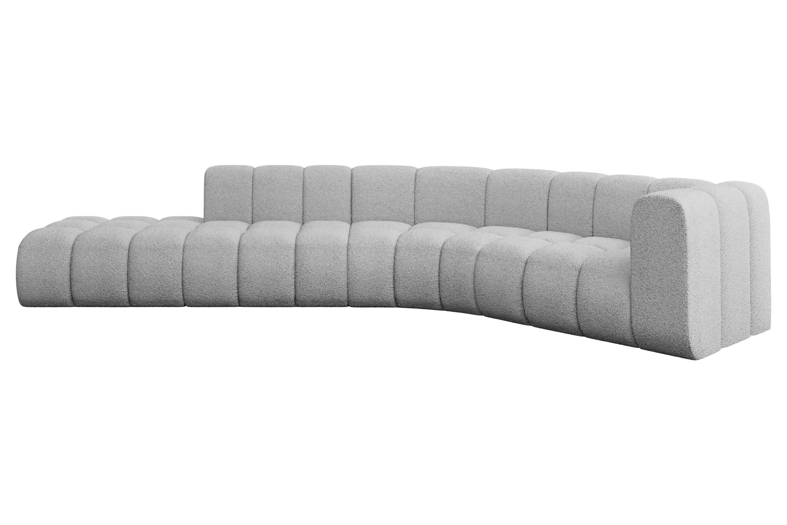 ECKSOFA modulares Sofa Tilmo-L1 - 399x194x70 cm Hellgrau - Hellgrau, Holzwerkstoff/Textil (399/194cm) - ALTDECOR