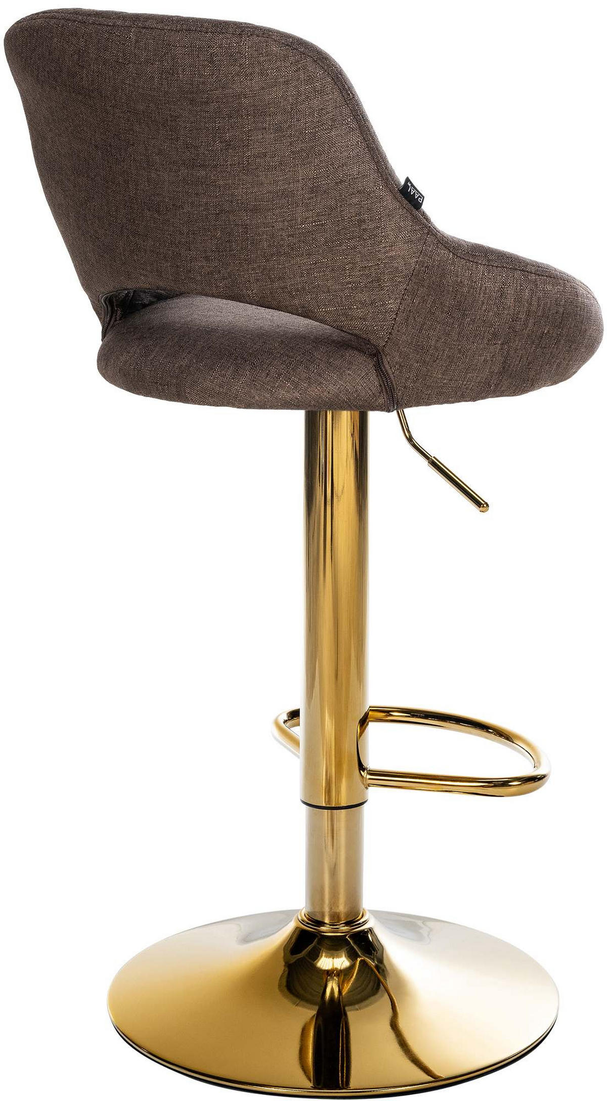 BARHOCKER Stoff Braun - Goldfarben/Braun, Textil/Metall (47/85/48cm) - CLP
