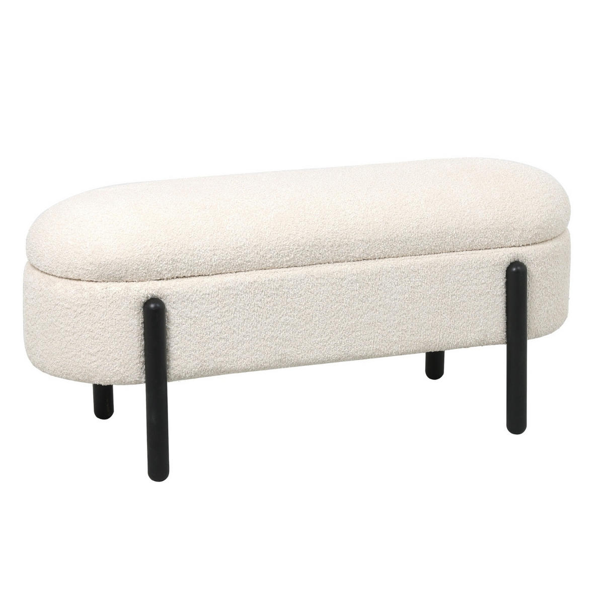 AUFBEWAHRUNGSBANK aus Stoff 108x41x48cm, beige - Beige, Holz (108/48/41cm) - Giga Meubel