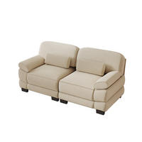 2-SITZER-SOFA modular mit Lendenkissen, DE-42659, Beige - Beige, Holz (194/94/88.5cm) - ComfortXL