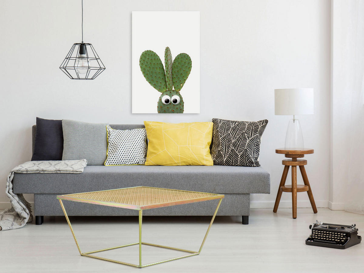 KUNSTDRUCK Weiß 40/60 cm - Weiß/Grün, Textil (40/60cm) - KUNSTLOFT