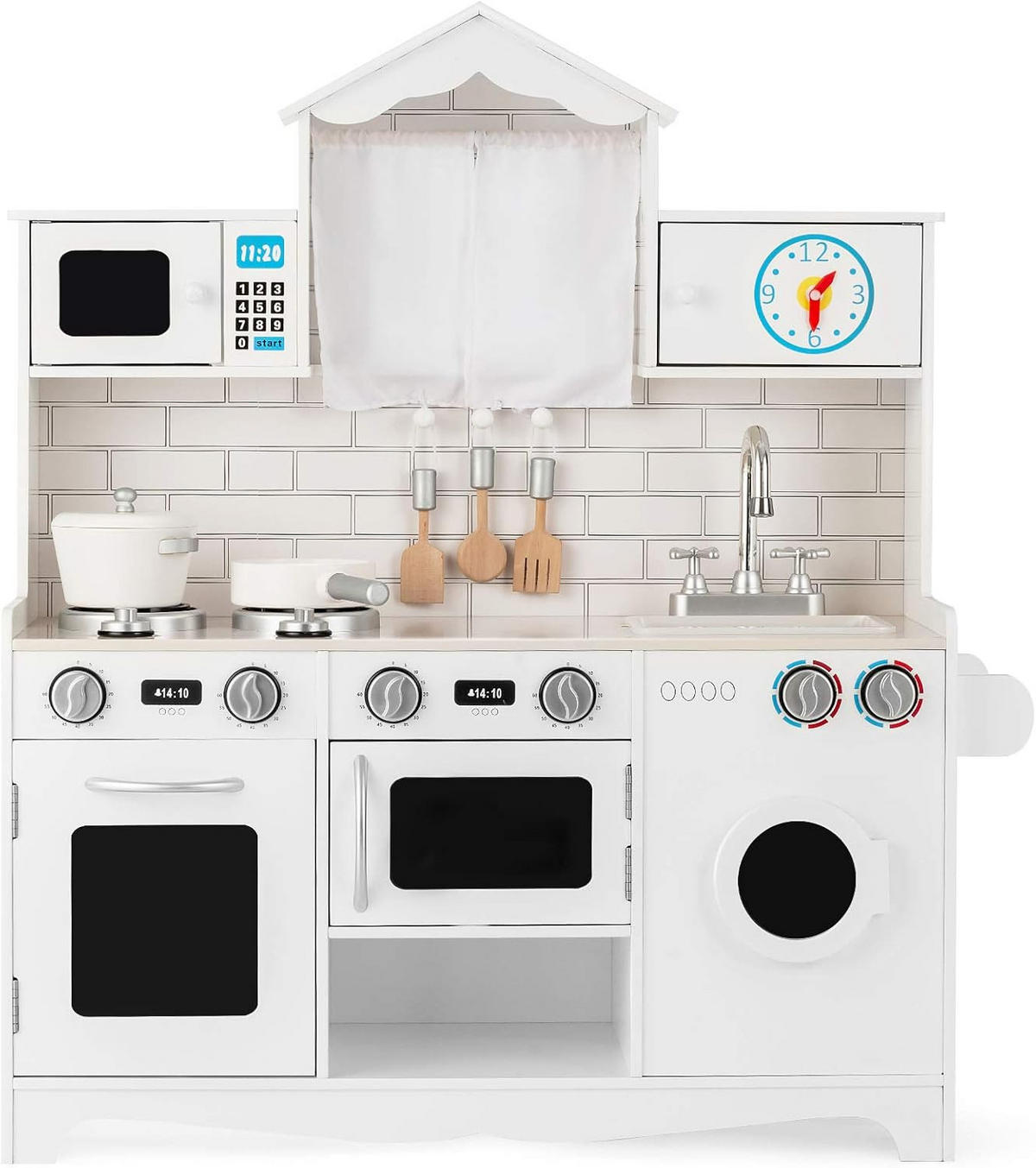 KINDERKÜCHE Weiß - Weiß, Holz (29/93/78cm) - COSTWAY