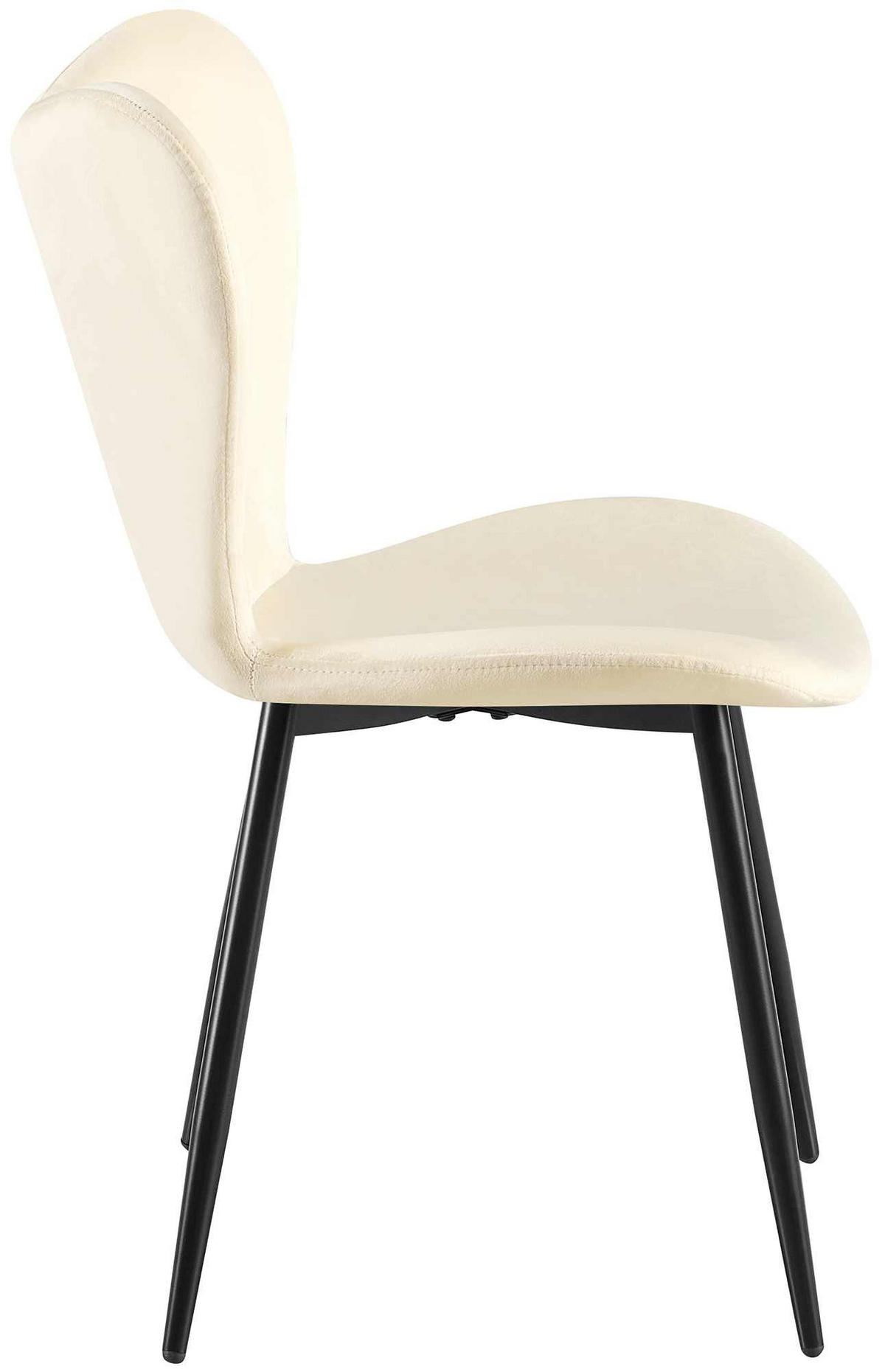 ESSZIMMERSTUHL Samt Creme - Creme/Schwarz, Textil/Metall (50/80/58cm) - CLP