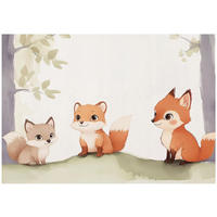 FOTOTAPETE Kinderzimmer Wald Fuchs 200x140 - Multicolor, Papier (200/140cm) - Wallarena